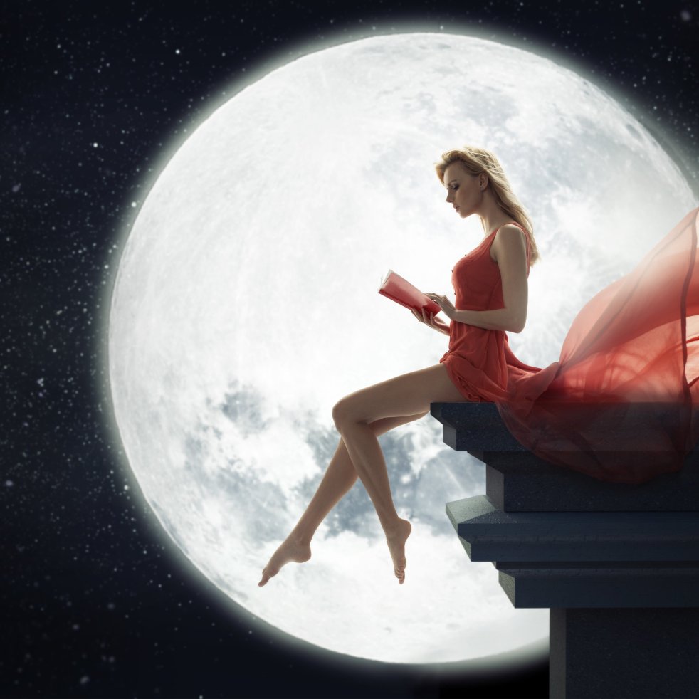 The moon and the girl